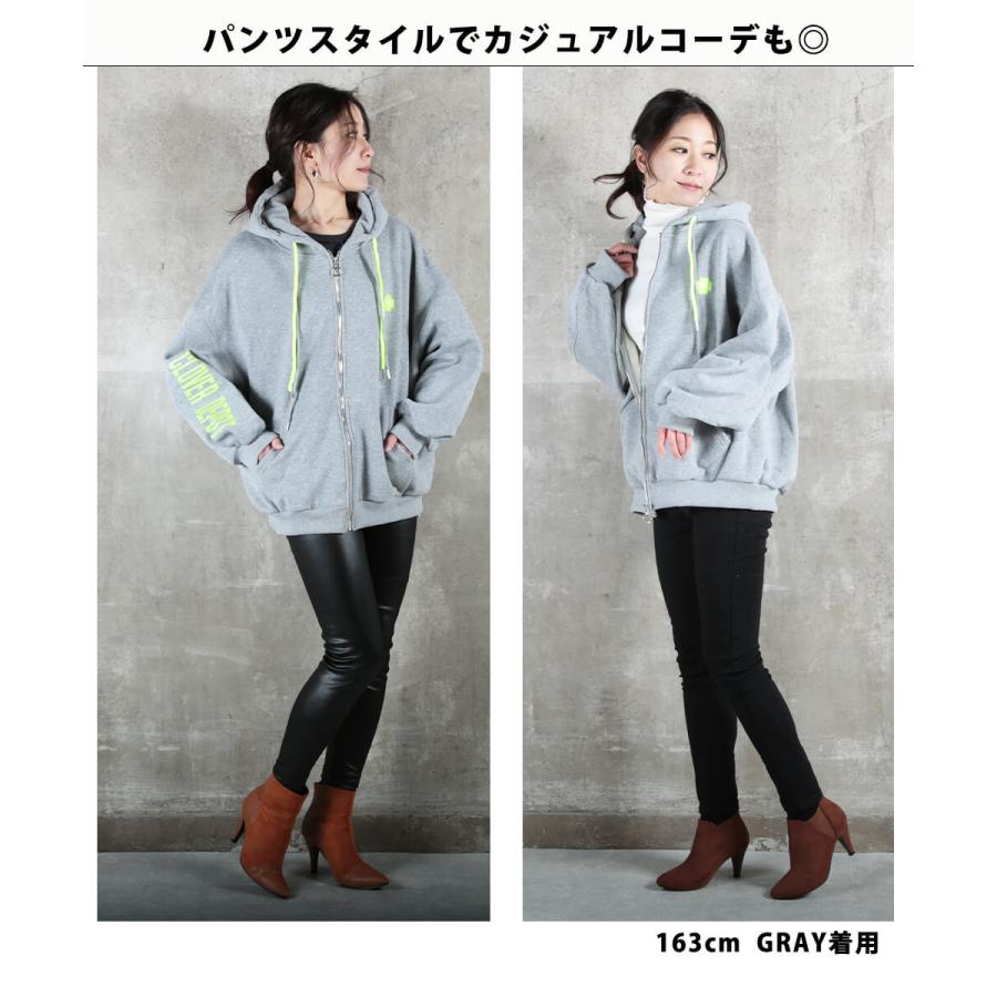 EVERYDAY I LIKE.◇Oversized ジップ フーディー/パーカー/コットン