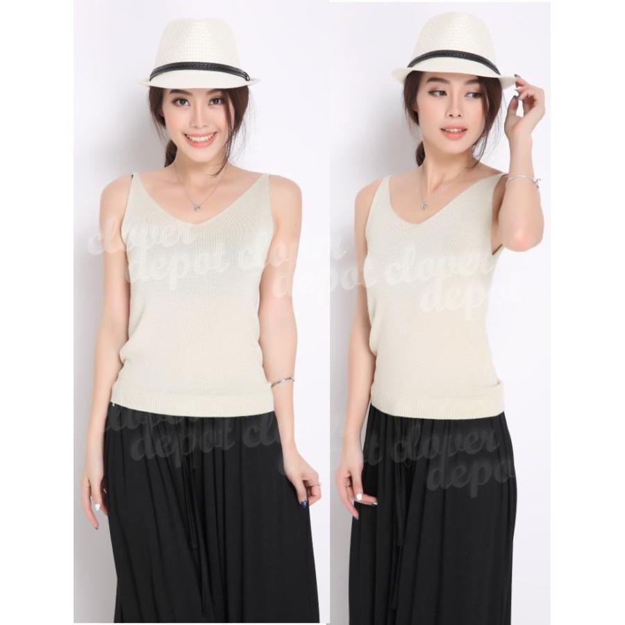 タンクトップ レディース おしゃれ インナー ノースリーブ チラ見せ