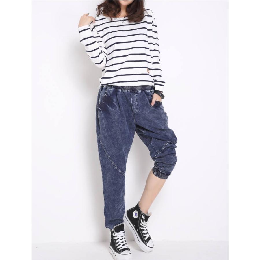 サルエル サルエルパンツ レディース コーデ きれいめ ダンス ロングパンツ 美脚 ポケット 無地 ウエストゴム ヴィンテージ ストレッチ デニム ヨガ スポーツ C Clover Depot 通販 Yahoo ショッピング