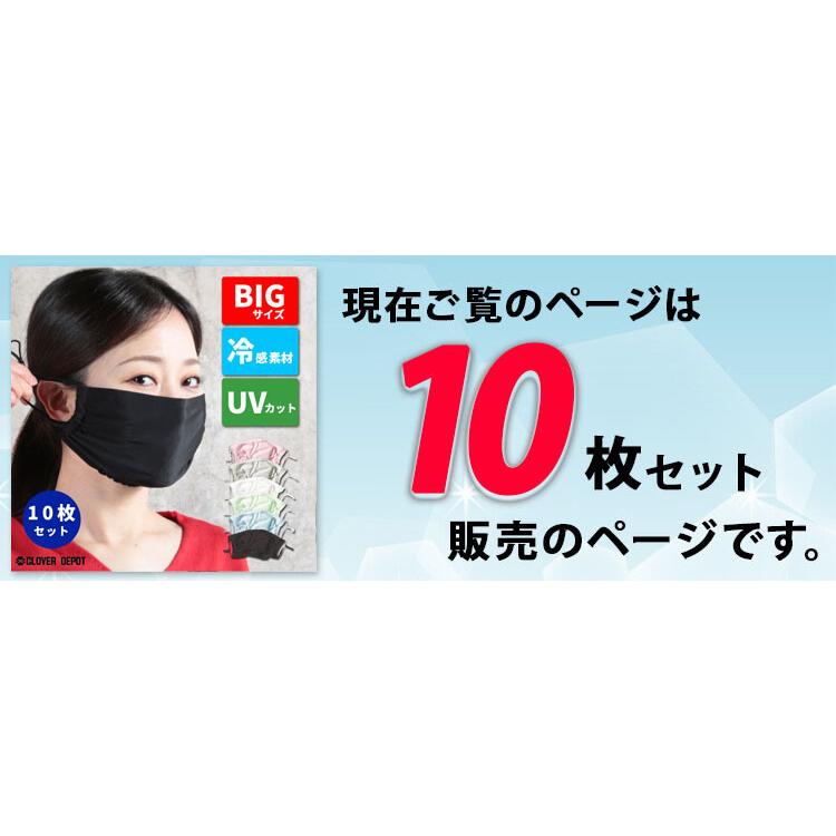 洗えるマスク 小さめ おしゃれ アイスシルク 接触冷感 UVカット 10枚
