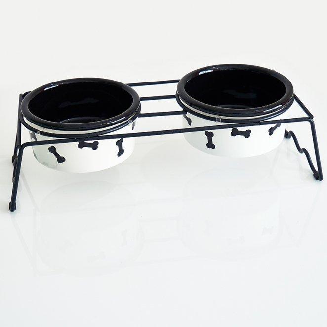 【クリアランスセール！】最終価格！　Signature フードボウル&スタンド Bone ブラック | 