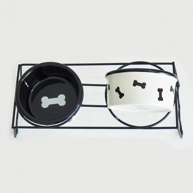 【クリアランスセール！】最終価格！　Signature フードボウル&スタンド Bone ブラック |  | 01