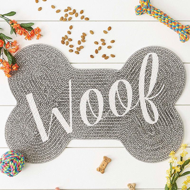 Woof 骨型 bone ペットボウルマット お食事用マット グレー |  | 06