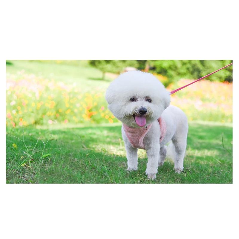 犬・猫用 冬用 柔らかい ふわふわファーハーネス　お揃いリード付き |  | 11