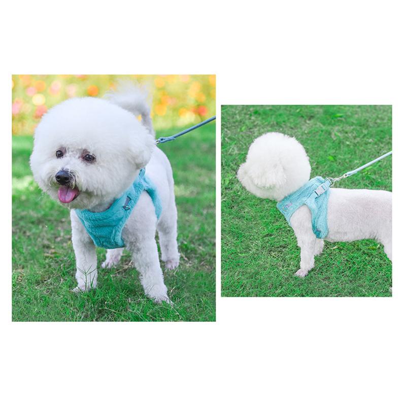 犬・猫用 冬用 柔らかい ふわふわファーハーネス　お揃いリード付き |  | 07