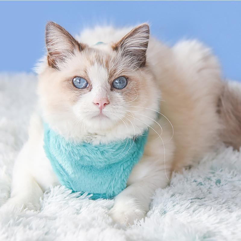 犬・猫用 冬用 柔らかい ふわふわファーハーネス　お揃いリード付き |  | 09