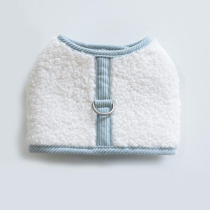 【クリアランスセール！】最終価格！　ふわもこボア ハーネスベスト マジックテープ簡単装着！ ブルー |  | 02