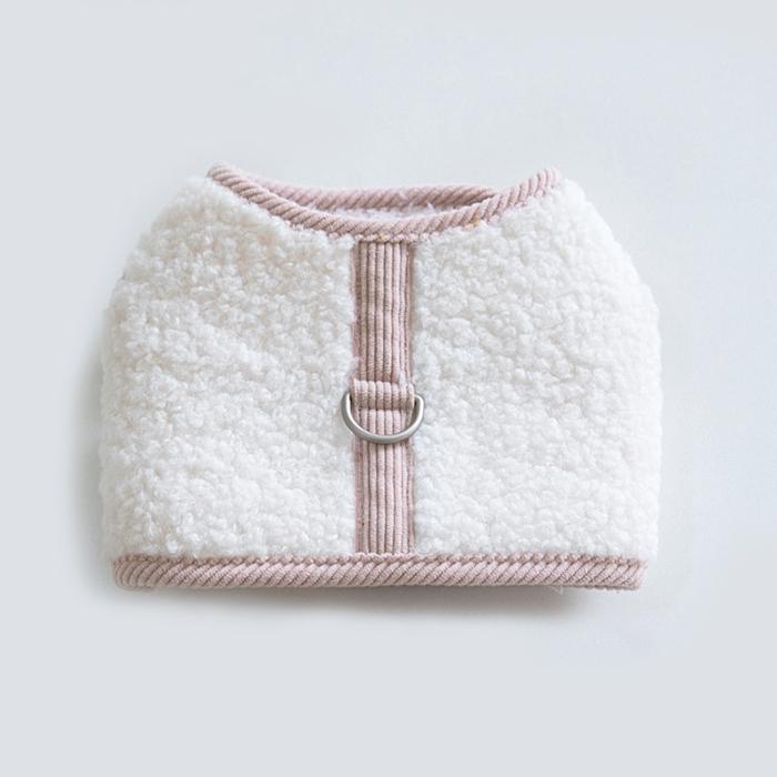 【クリアランスセール！】最終価格！　ふわもこボア ハーネスベスト マジックテープ簡単装着！ ピンク |  | 01