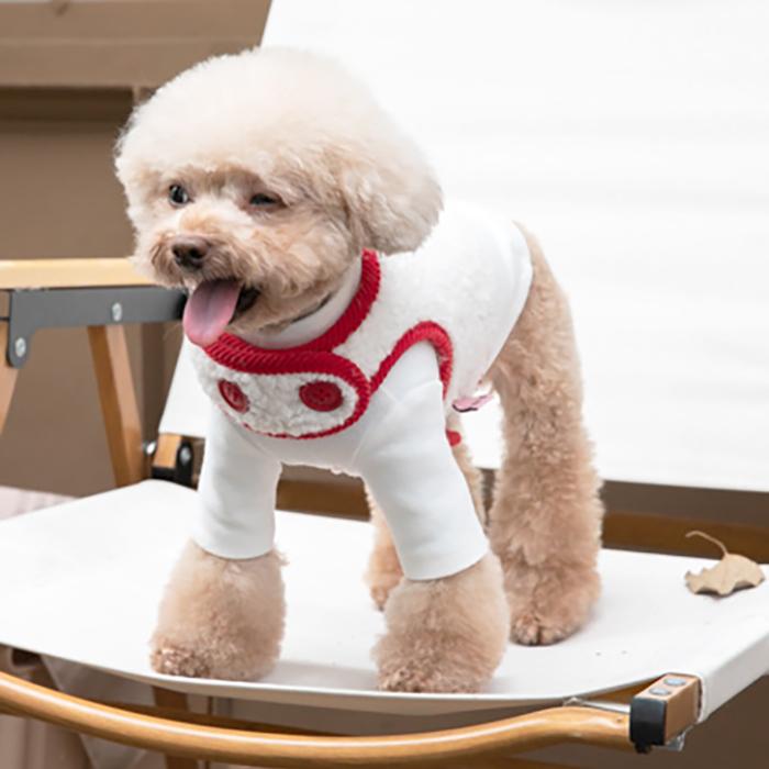 【クリアランスセール！】最終価格！　ふわもこボア ハーネスベスト マジックテープ簡単装着！ レッド |  | 06