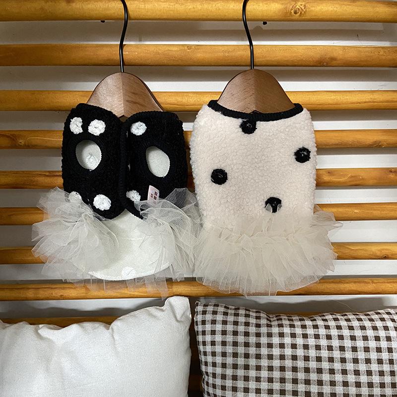 ふんわりモコモコ 犬用ドットボアベスト チュチュワンピ ブラック |  | 02