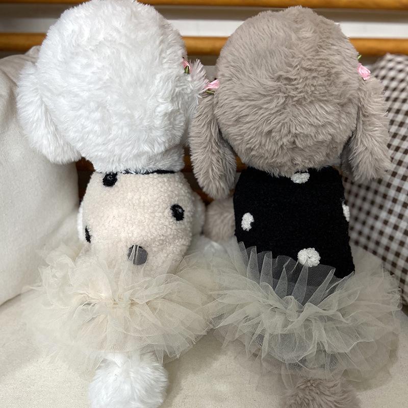 ふんわりモコモコ 犬用ドットボアベスト チュチュワンピ ブラック |  | 03