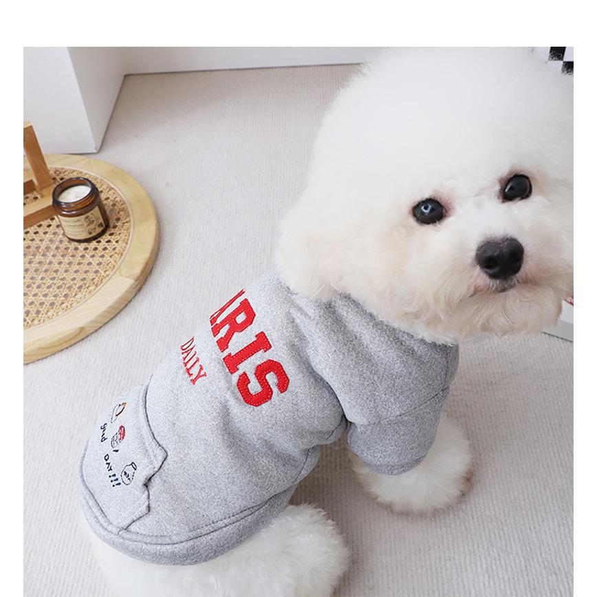 犬服 トレーナー PARISアップリケ  2カラー  グレー / レッド |  | 10