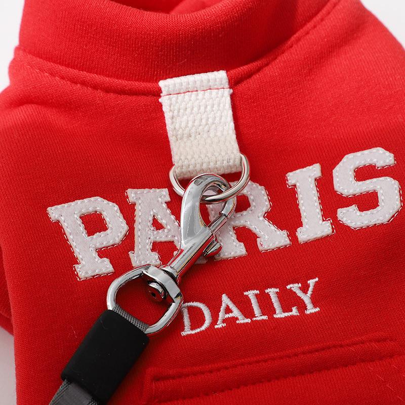 犬服 トレーナー PARISアップリケ  2カラー  グレー / レッド |  | 05