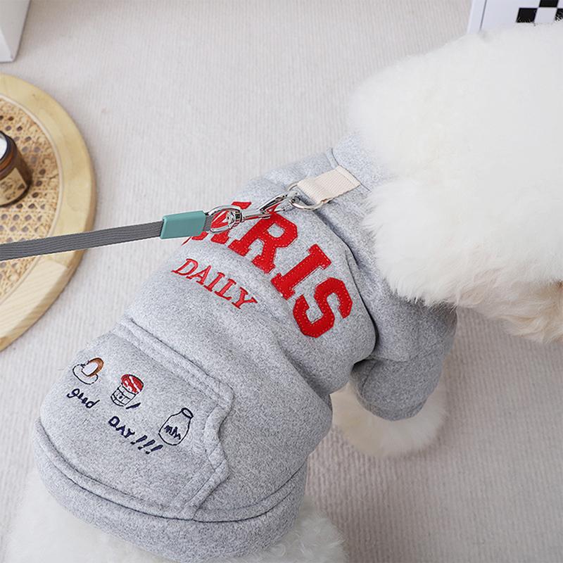 犬服 トレーナー PARISアップリケ  2カラー  グレー / レッド |  | 09