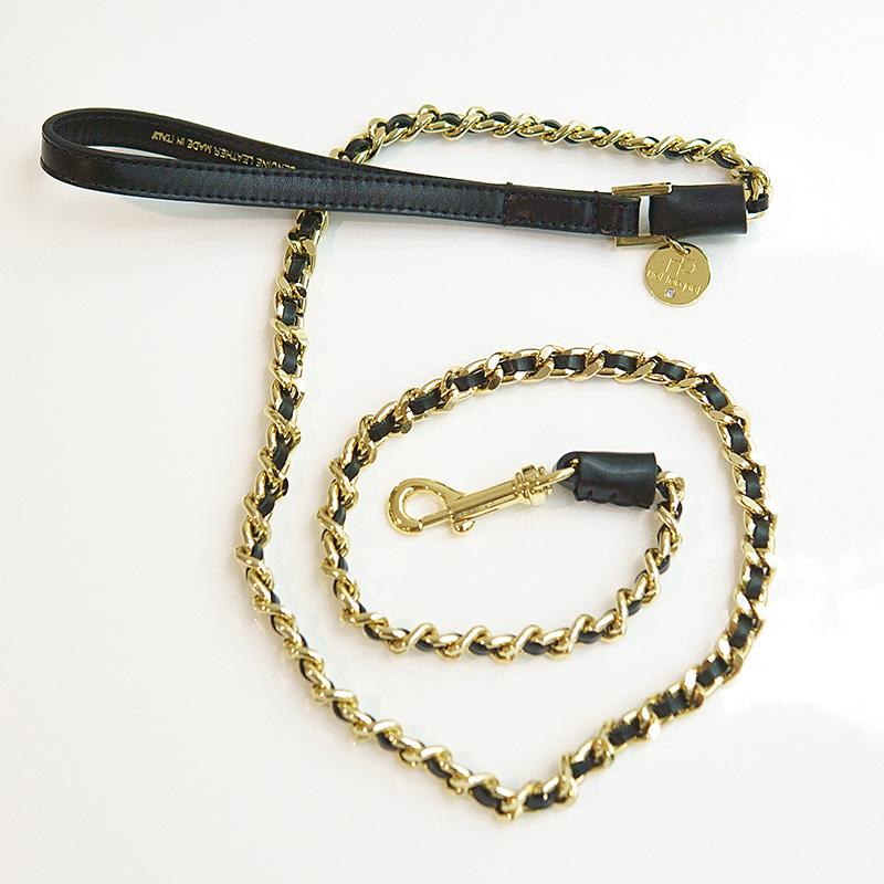 【not too pet ™】首輪 not too pet イタリア製 レザー×チェーン ドッグリード ICON LEASH
