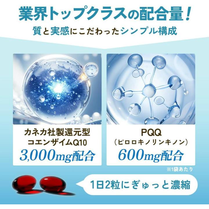 カネカ社製 還元型コエンザイムQ10＋PQQ (ピロロキノリンキノン) ＜60