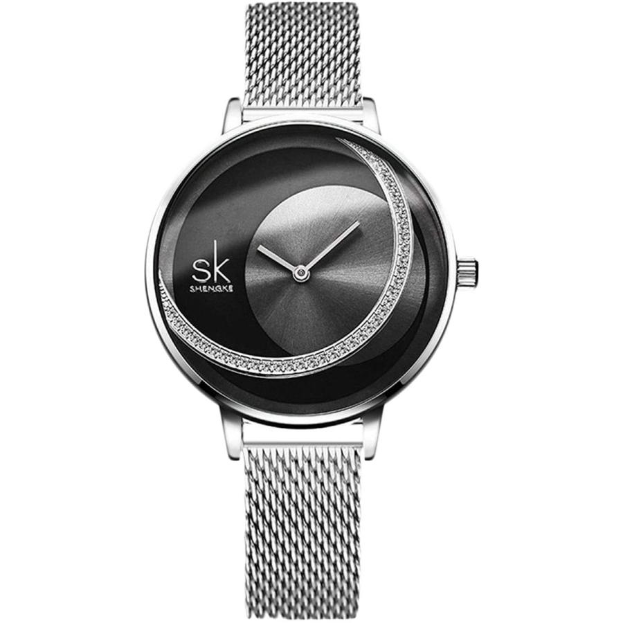 Rorios腕時計レディース シンプルウオッチ おしゃれ腕時計女性 クォーツアナログ時計 クラシック女性用時計 メッシュベルトウオッチ 二腕時計 太 超新作