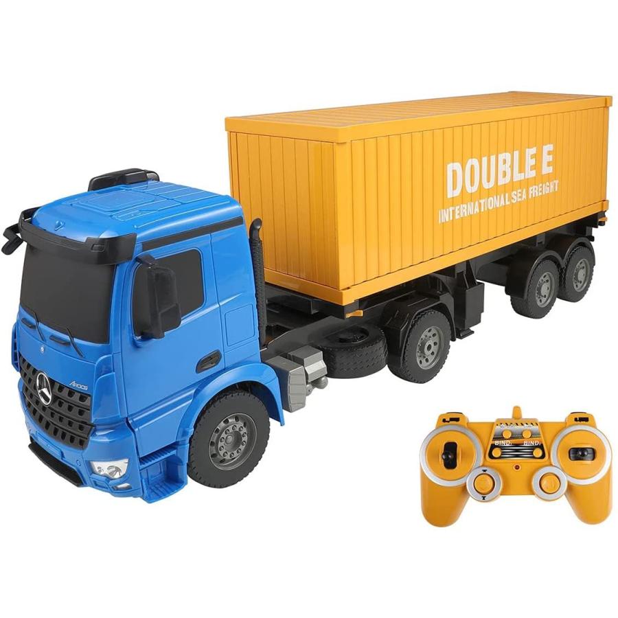 トレーラー コンテナ 超大型 ベンツ正式ライセンス こども向け ラジコンカー Doublee 最長辺60cm イエロー 1 その他おもちゃ 新着 Themtransit Com