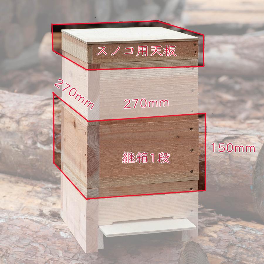 日本ミツバチ養蜂箱 巣箱 まち箱 重箱式 3段 杉材厚さ3cm 日本ミツバチ養蜂箱 巣箱 まち箱 重箱式 3段 杉材厚さ3cm
