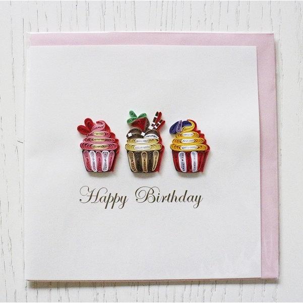 Quilling Card クイリングカード バースデーカード カップケーキ Club Esta 通販 Yahoo ショッピング