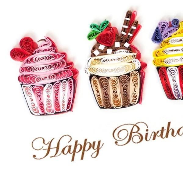 Quilling Card クイリングカード バースデーカード カップケーキ Club Esta 通販 Yahoo ショッピング