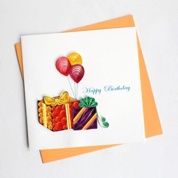 Quilling Card(クイリングカード) バースデーカード Gifts & Balloons ギフト&バルーン｜clubestashop