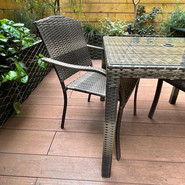 PATIO PETITE(パティオプティ) SAHARA サハラ・ダイニング・4人掛け(ガラス天板付) テーブル 屋外用家具 ガーデンテーブル テーブル 人工ラタン アウトドア |  | 03