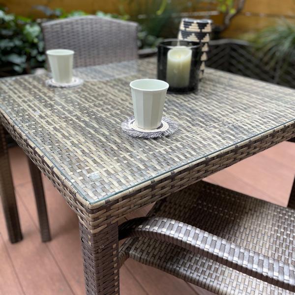 PATIO PETITE(パティオプティ) SAHARA サハラ・ダイニング・4人掛け(ガラス天板付) テーブル 屋外用家具 ガーデンテーブル テーブル 人工ラタン アウトドア |  | 04