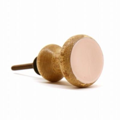 Clover クローバー つまみ ノブ ウッドエナメルノブ ピンク 小 ピンク 取っ手 取手 アンティーク おしゃれ Diy 引き出し