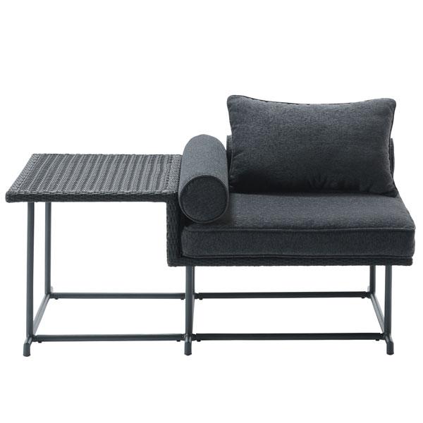 PATIO PETITE(パティオプティ) MAシリーズ マシリーズ MA-ソファ・シングル・サイドテーブル付 黒 ブラック ソファシングル 1人掛け | 