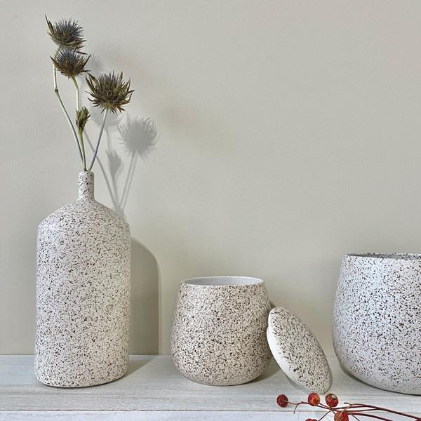 D&M D&M(ディーアンドエム) アルーラポット 蓋付 ナチュラル Ф13×H12cm