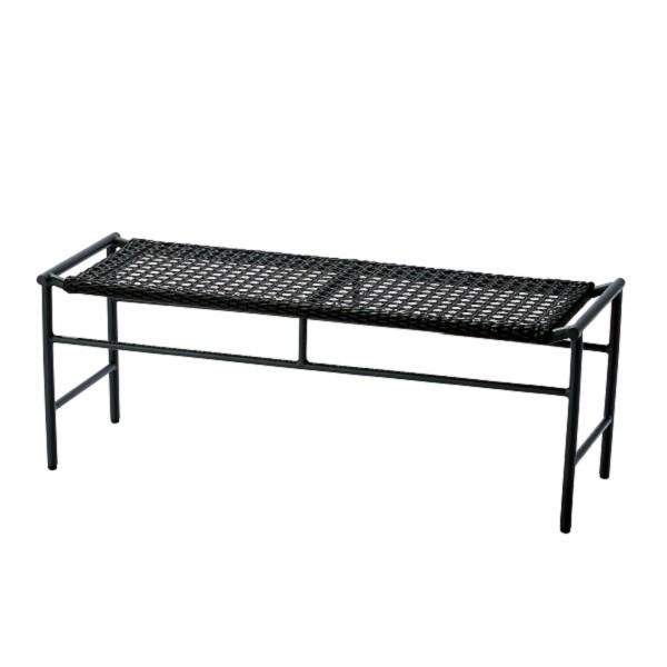 PATIO PETITE(パティオプティ) MAシリーズ マシリーズ MA-ベンチ 黒 ブラック ガーデンチェア ひじ掛け無し 屋外 2人掛け ラタン調 グランピング | 