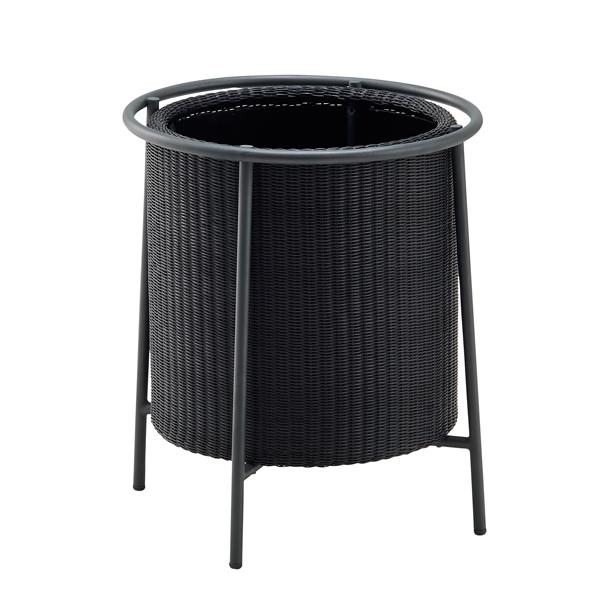 PATIO PETITE(パティオプティ) MAシリーズ マシリーズ MA-プランター 12号 黒 ブラック 鉢カバー ポットカバー ラタン調 スタンド付き | 
