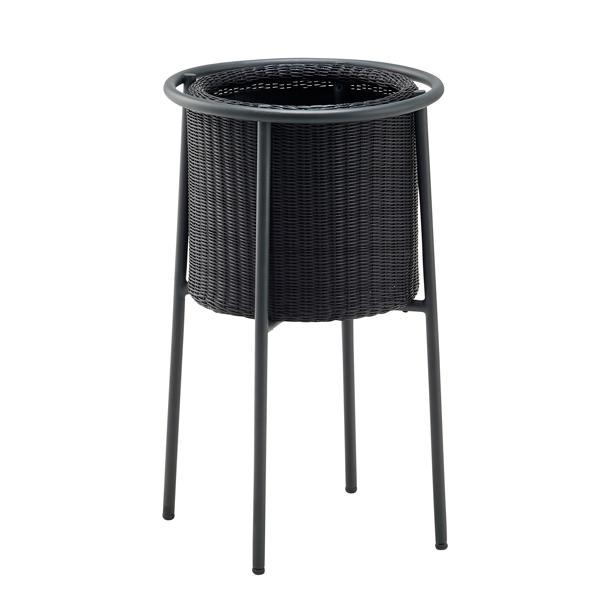 PATIO PETITE(パティオプティ) MAシリーズ マシリーズ MA-プランター トール 8号 黒 ブラック 鉢カバー ポットカバー ラタン調 スタンド付 | 