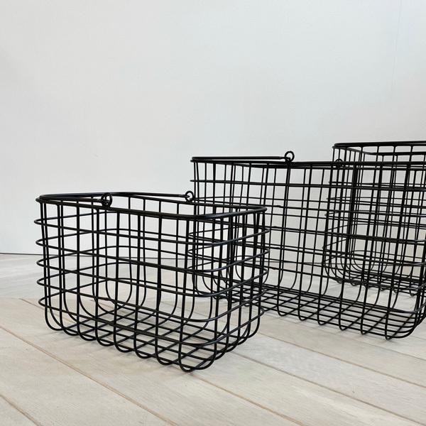 アイアンバスケット basket-03064 アイアン カゴ バスケット 取っ手付き | ART OF BLACK