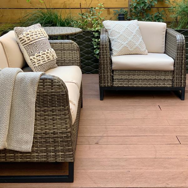 PATIO PETITE(パティオプティ) SAHARA サハラ・ソファシングル2 屋外用家具 1人掛けソファ ガーデンソファ 人工ラタン
