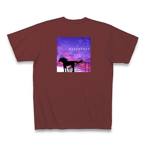 競馬イラスト 「皇帝」 Tシャツ Pure Color Print(バーガンディ)｜clubtstore｜02