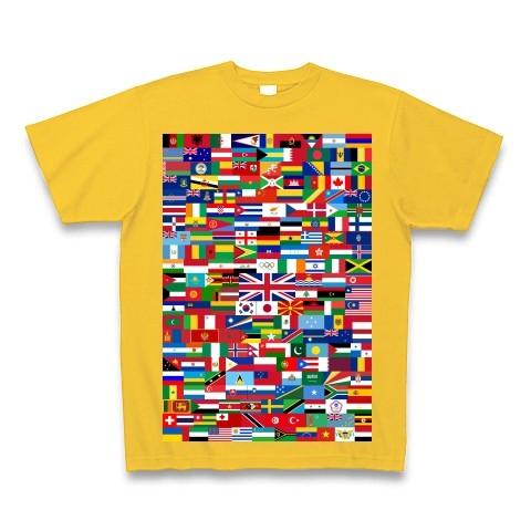 ロンドンオリンピック出場予定国の全国旗 Tシャツ Pure Color Print(ゴールドイエロー)｜clubtstore