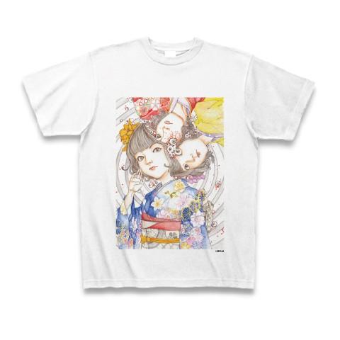 駕籠真太郎 三人娘 Tシャツ(ホワイト)｜clubtstore