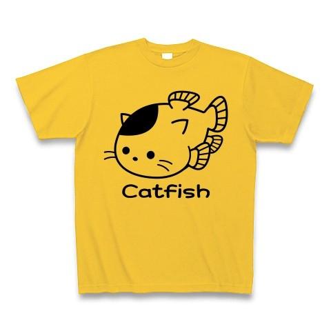 ナマズねこ Tシャツ(ゴールドイエロー)｜clubtstore