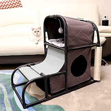 信頼 送料無料 Goetland キャットタワー 猫タワー 据え置き 爪とぎ 麻紐 猫ハウス ストレス解消 ネコの遊園地 取外し可能 収納が便利 並行輸入品 最安値に挑戦 Www Kmhsystems Com