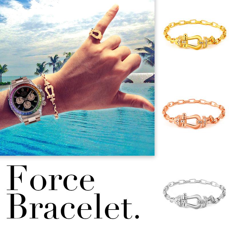 ブレスレット メンズ レディース ペア シルバー ゴールド ジルコニア バレンタイン プレゼント キンプリ 馬蹄 fred | 