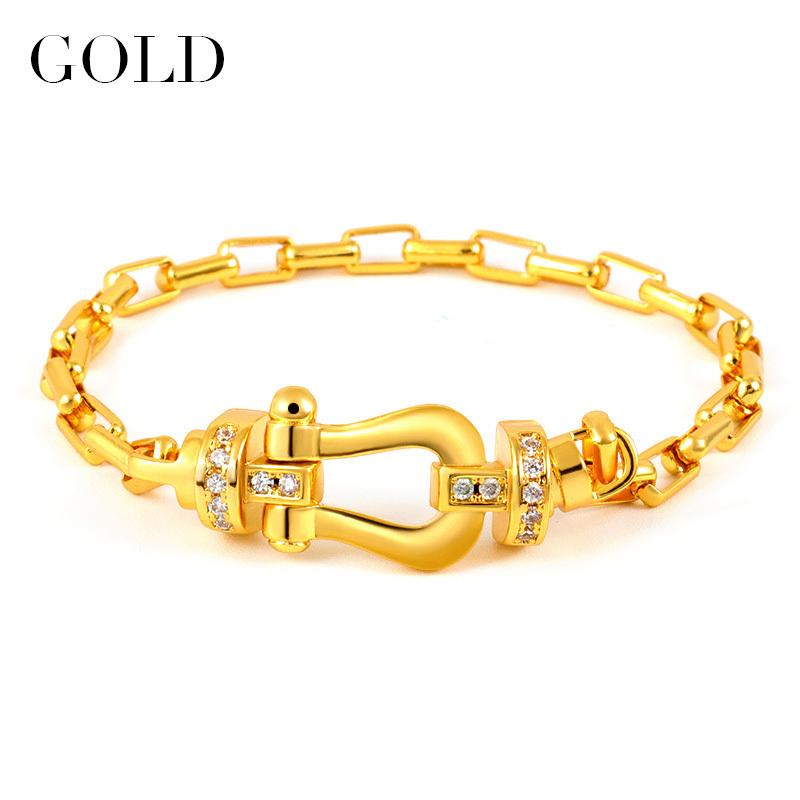 ブレスレット メンズ レディース ペア シルバー ゴールド ジルコニア バレンタイン プレゼント キンプリ 馬蹄 fred |  | 01