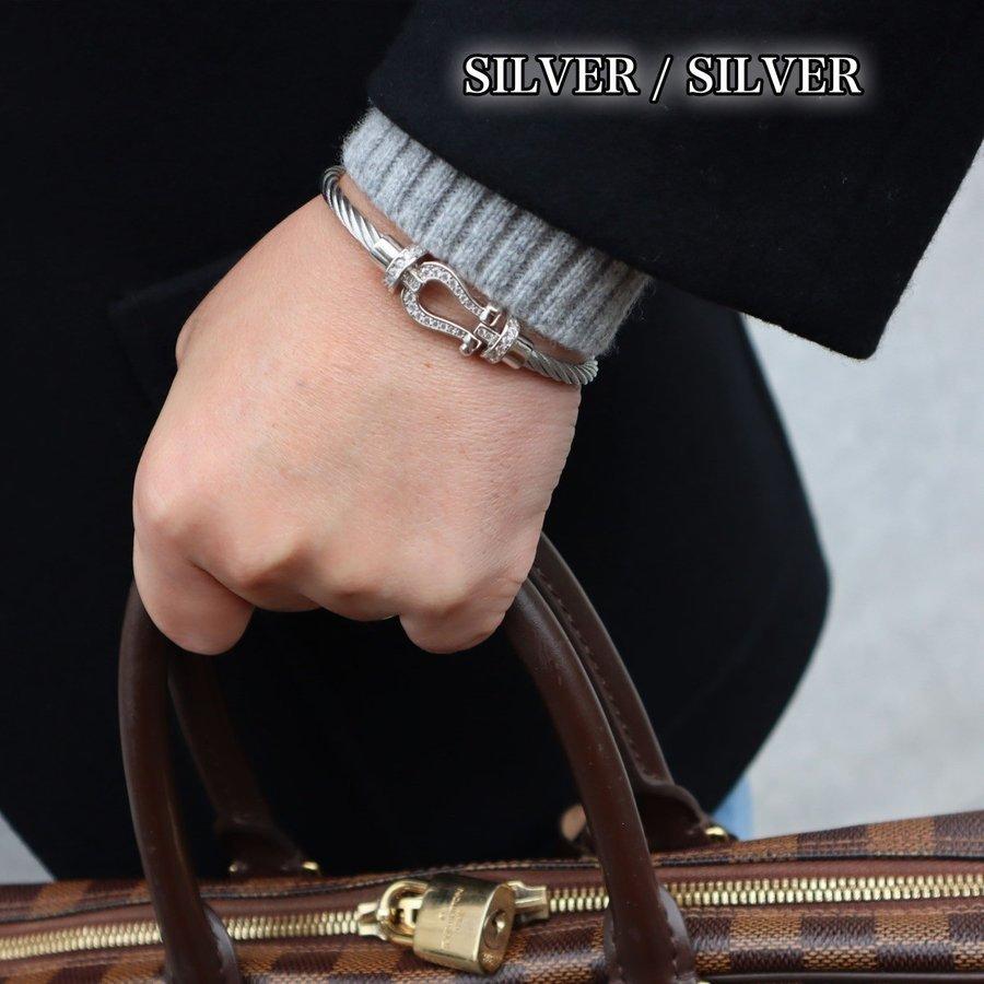 ブレスレット メンズ レディース ペア シルバー ゴールド ジルコニア プレゼント キンプリ 馬蹄 Fred Cl Acc001 Clunky 通販 Yahoo ショッピング