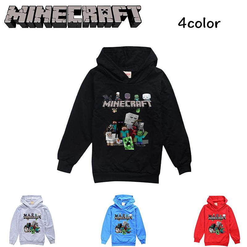 予約販売品 即納 マインクラフト パーカー 長袖 薄手 トップス キッズ プレゼント 子供服 クリスマス キャラクター
