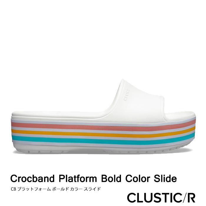 クロックス レディース Crocs W Crocband Platform Bold Color Slide クロックバンド ボールド カラー スライド ホワイト 5693 5693 100 クラスティックr 通販 Yahoo ショッピング