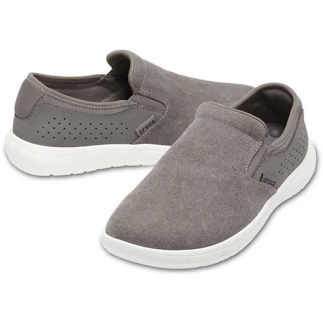 クロックス メンズ Crocs Reviva Canvas Slip On M リバイバ キャンバス スリッポン スレートグレー ホワイト 6062 6062 07i クラスティックr 通販 Yahoo ショッピング