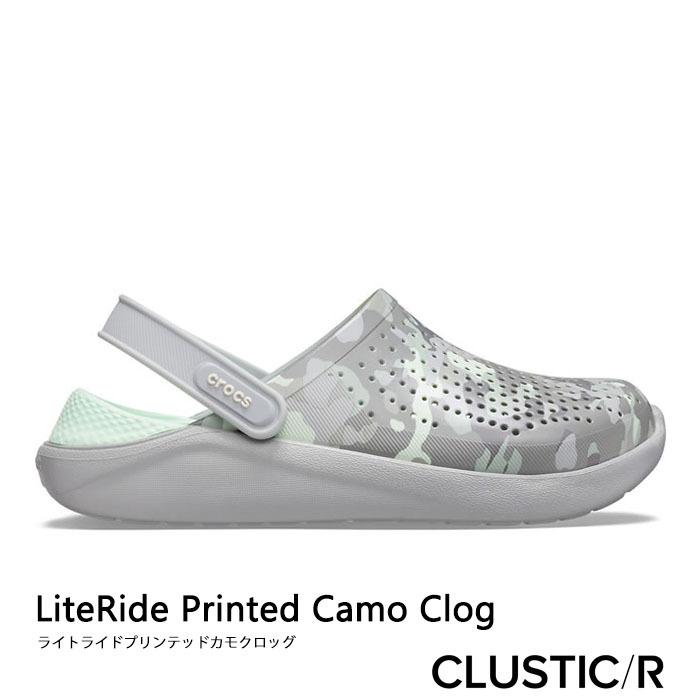 literide camouflage print clogs