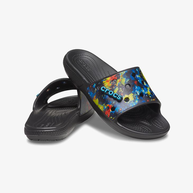 ・クロックス《ユニセックス》クラシック タイ ダイ グラフィック スライド/マルチxブラック/ CROCS/Classic Tie Dye Graphic Slide/MultixBlack|clustic-r|03