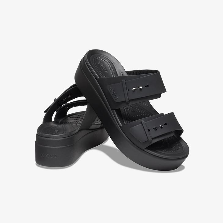 のんくろ クロックス] サンダル ブルックリン ミッド ウェッジ ウィメン Black